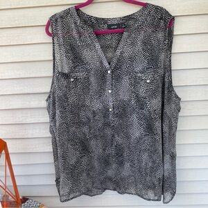 Apt. 9 Women's Black and White Sleeveless Top Size 3X